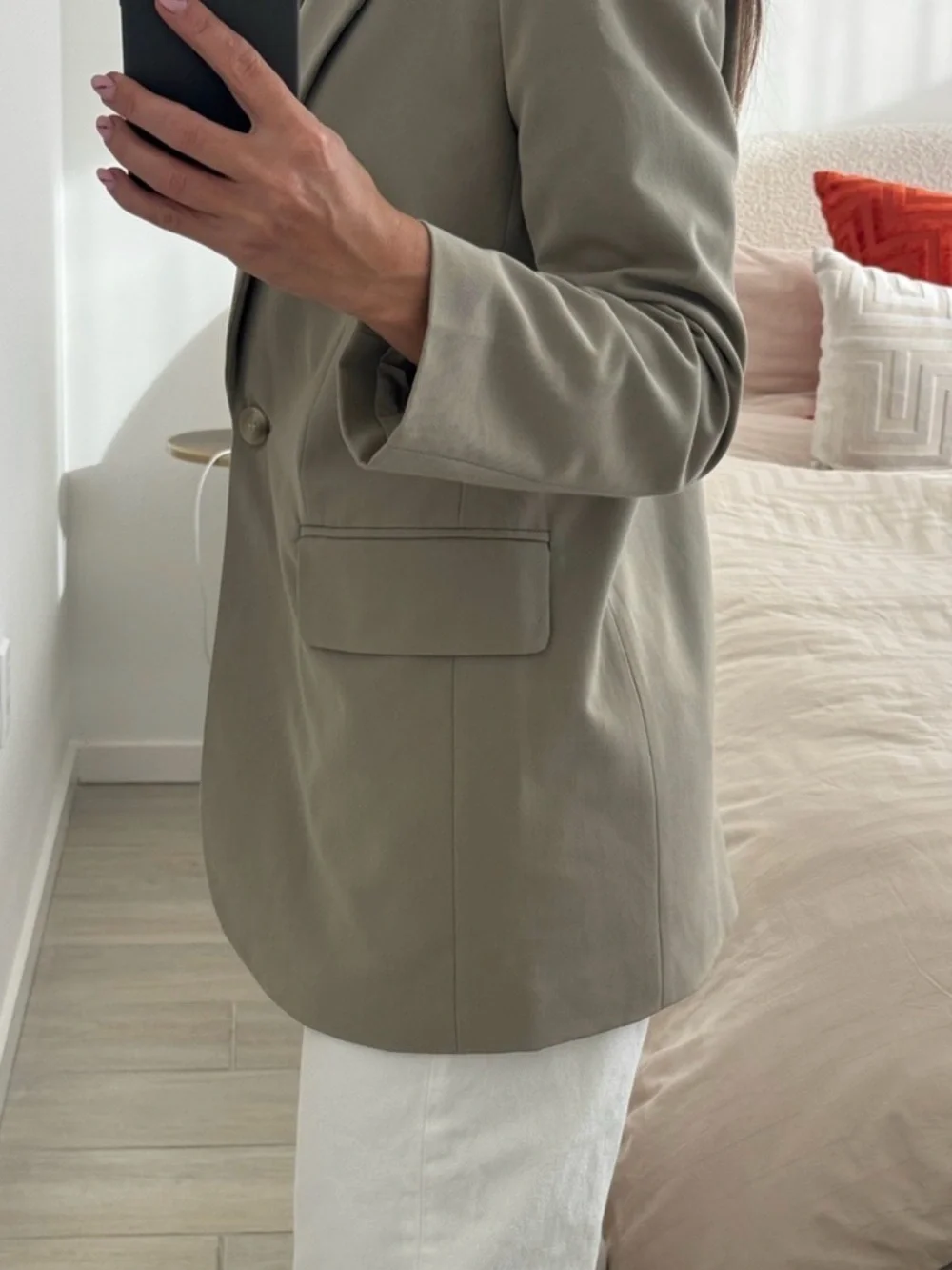 H&M Light Sage Single-Button Women's Blazer - Picture 10 of 14
